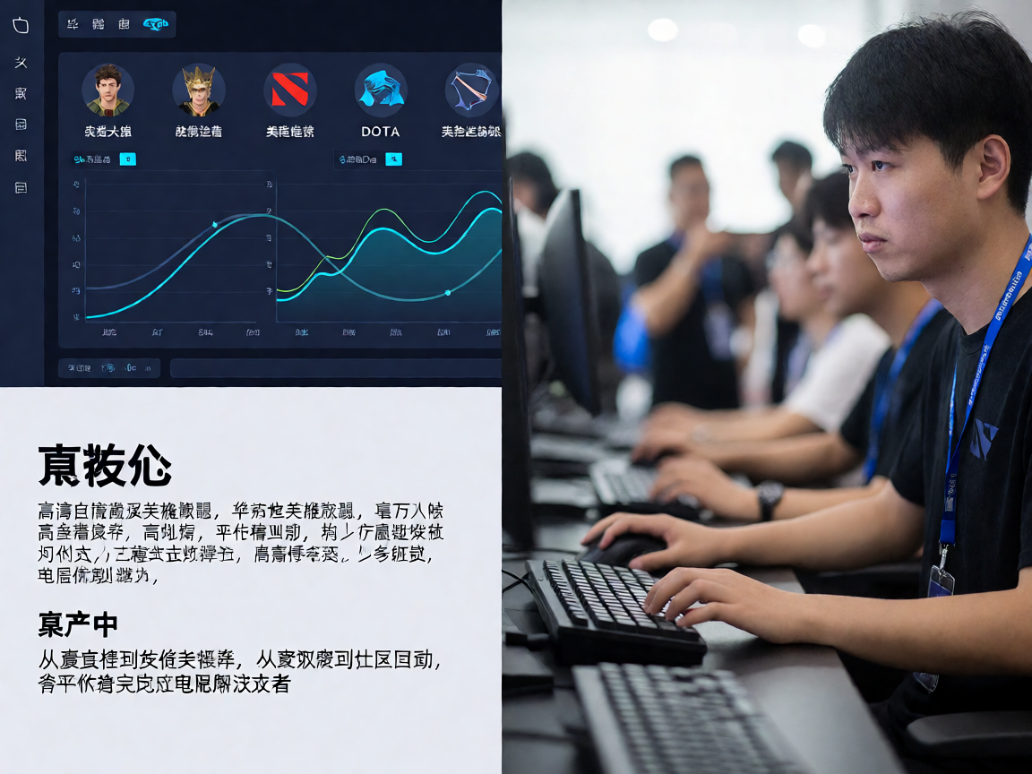 星空电竞数据Dashboard界面，展示实时比赛数据、经济曲线和英雄选择统计