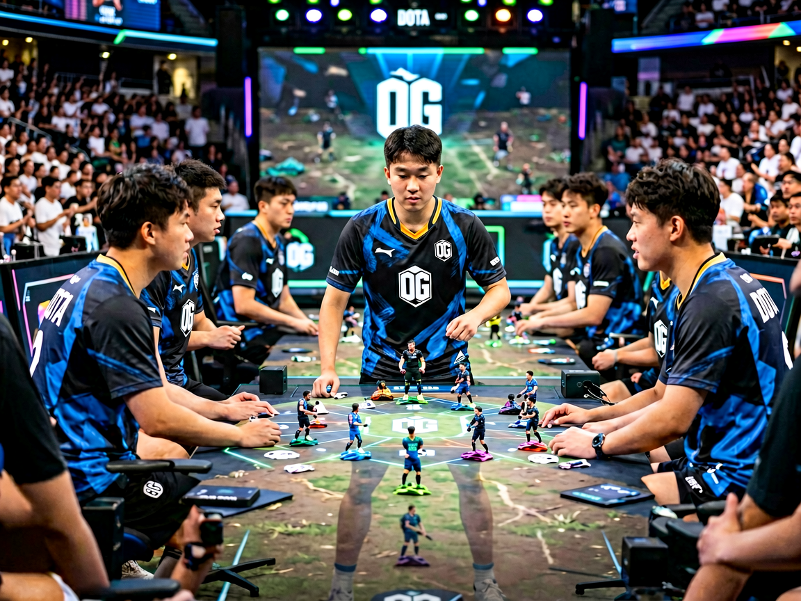 DOTA2 TI亚太区资格赛现场,OG战队选手正在比赛中
